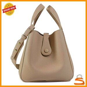 Square Top Handle Satchel Bucket Bag with Crossbody Strap for Work